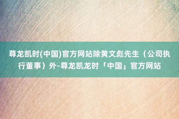 尊龙凯时(中国)官方网站除黄文彪先生(公司执行董事)外-尊龙凯龙时「中国」官方网站