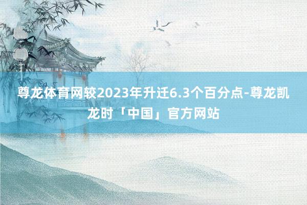 尊龙体育网较2023年升迁6.3个百分点-尊龙凯龙时「中国」官方网站