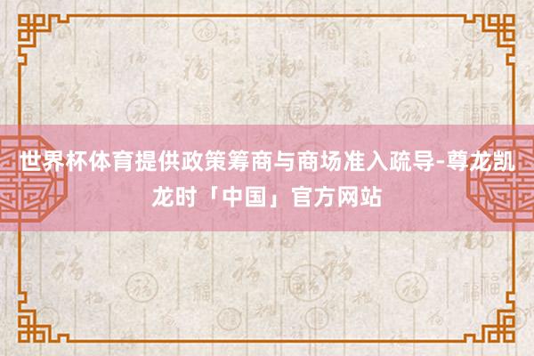 世界杯体育提供政策筹商与商场准入疏导-尊龙凯龙时「中国」官方网站