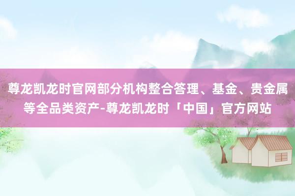 尊龙凯龙时官网部分机构整合答理、基金、贵金属等全品类资产-尊龙凯龙时「中国」官方网站